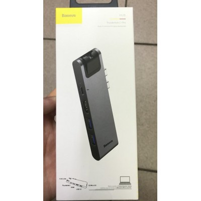 Хаб Baseus thunderbolt C+Pro Seven-in-one smart HUB docking station (CAHUB-L0G) - Grey Хаб Baseus thunderbolt C+Pro Seven-in-one smart HUB docking station (CAHUB-L0G) - Grey