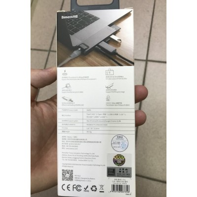 Хаб Baseus thunderbolt C+Pro Seven-in-one smart HUB docking station (CAHUB-L0G) - Grey Хаб Baseus thunderbolt C+Pro Seven-in-one smart HUB docking station (CAHUB-L0G) - Grey