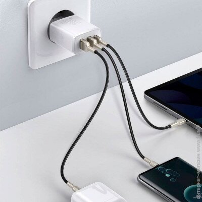 Зарядное устройство Baseus Compact Quick Charger 2*USB+USB-C, 3A, 30W - Белый (CCXJ-E02) Зарядное устройство Baseus Compact Quick Charger 2*USB+USB-C, 3A, 30W - Белый (CCXJ-E02)