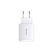 Зарядное устройство Baseus Compact Quick Charger 2*USB+USB-C, 3A, 30W - Белый (CCXJ-E02)