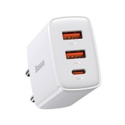 Зарядное устройство Baseus Compact Quick Charger 2*USB+USB-C, 3A, 30W - Белый (CCXJ-E02)
