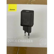 Сетевой адаптер Baseus Super Si Quick Charger 1C 20W EU (CCSUP-B01) - Black