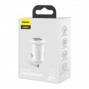 Автомобильное зарядное устройство Baseus Grain Pro Car Charger (Dual USB 4.8A ) (CCALLP-02) - White