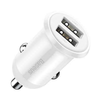 Автомобильное зарядное устройство Baseus Grain Pro Car Charger (Dual USB 4.8A ) (CCALLP-02) - White Автомобильное зарядное устройство Baseus Grain Pro Car Charger (Dual USB 4.8A ) (CCALLP-02) - White