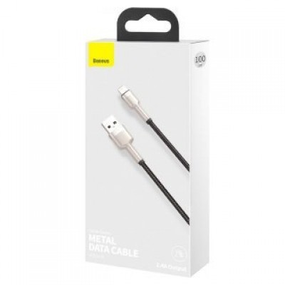 Кабель Baseus Cafule Series Metal Data Cable USB to IP 2.4A 2m - Black (CALJK-B01) Кабель Baseus Cafule Series Metal Data Cable USB to IP 2.4A 2m - Black (CALJK-B01)