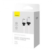Кабель BASEUS coolplay series fast charging cable USB to ip 2.4A 1M - White (CAKW000402)