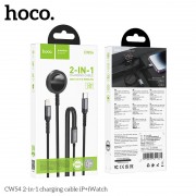 Беспроводная зарядка Hoco CW54 2-in-1 charging cable IP+Watch - Black