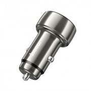 Автомобильное ЗУ Hoco Z50 Leader 48W dual-port PD30W+QC3.0 with digital display - Metal Grey