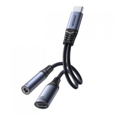 Аудиоконвертер Joyroom SY-C02 Audio-Transfer Series 2-in-1 Audio Adapter (Type-C to 3.5mm+Type-C) - Black Аудиоконвертер Joyroom SY-C02 Audio-Transfer Series 2-in-1 Audio Adapter (Type-C to 3.5mm+Type-C) - Black