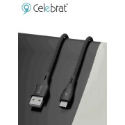 Кабель Celebrat CB-25 Fast Charging Data Cable 1.2mm Type-c - Black