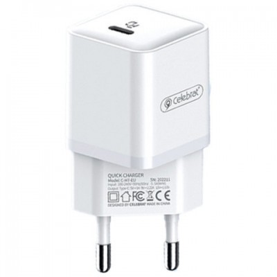 Сетевой адаптер Celebrat C-H7 EU PD20W Fast Charger - White Сетевой адаптер Celebrat C-H7 EU PD20W Fast Charger - White