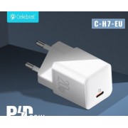 Сетевой адаптер Celebrat C-H7 EU PD20W Fast Charger - White