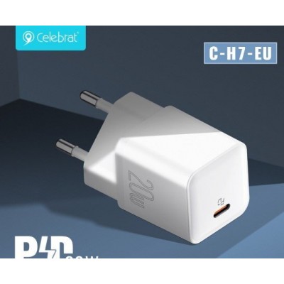 Сетевой адаптер Celebrat C-H7 EU PD20W Fast Charger - White Сетевой адаптер Celebrat C-H7 EU PD20W Fast Charger - White