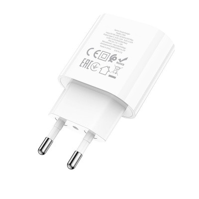 Сетевой адаптер hoco C94A Metro single port PD 20W charger (EU) - Белый Сетевой адаптер hoco C94A Metro single port PD 20W charger (EU) - Белый