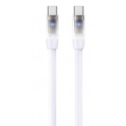 Кабель REMAX Mecha Series 100W Liquid Silicone Fast Charging Data Cable With Light 1.2m RC-C108 (T.C to T.C) - White