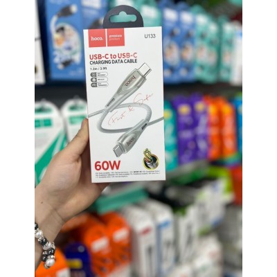 Кабель HOCO U133 Monte 60W Charging Data Cable Type-c to Type-c - Gray Кабель HOCO U133 Monte 60W Charging Data Cable Type-c to Type-c - Gray