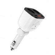 Автомобильное ЗУ hoco Z28 Power ocean cigarette lighter in-car charger with digital display - Белый