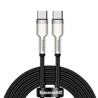 Кабель Baseus Series Metal Type-C to Type-C 100W 2m (CATJK-D01) - Black Кабель Baseus Series Metal Type-C to Type-C 100W 2m (CATJK-D01) - Black