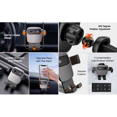 Автодержатель Baseus Cube Gravity Vehicle-mounted Holder (SUYL-FK01) - Black Автодержатель Baseus Cube Gravity Vehicle-mounted Holder (SUYL-FK01) - Black