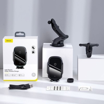 Автомобильный держатель с беспроводной зарядкой Baseus Light Electric Holder Wireless Charger (15W) (WXHW03-01) - Black Автомобильный держатель с беспроводной зарядкой Baseus Light Electric Holder Wireless Charger (15W) (WXHW03-01) - Black
