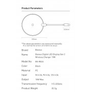 Беспроводная зарядка Baseus Digital LED Display Gen 2 Wireless Charger 15W (CCED000001) - Black