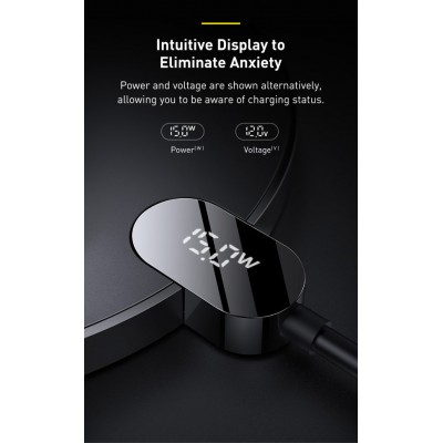 Беспроводная зарядка Baseus Digital LED Display Gen 2 Wireless Charger 15W (CCED000001) - Black Беспроводная зарядка Baseus Digital LED Display Gen 2 Wireless Charger 15W (CCED000001) - Black