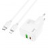 Зарядный конвертер Hoco C111A Lucky dual-port PD30W+QC3.0 Charger set (type-c to ip)(EU) - White Зарядный конвертер Hoco C111A Lucky dual-port PD30W+QC3.0 Charger set (type-c to ip)(EU) - White
