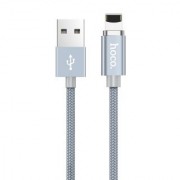 Кабель HOCO U40A magnetic adsorption lightning charging cable - Metal Gray