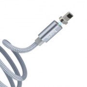 Кабель HOCO U40A magnetic adsorption lightning charging cable - Metal Gray