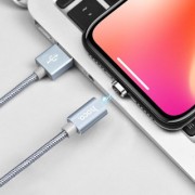 Кабель HOCO U40A magnetic adsorption lightning charging cable - Metal Gray