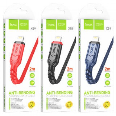 Кабель Hoco X59 victory charging data cable iphone (L=2M) - Blue Кабель Hoco X59 victory charging data cable iphone (L=2M) - Blue