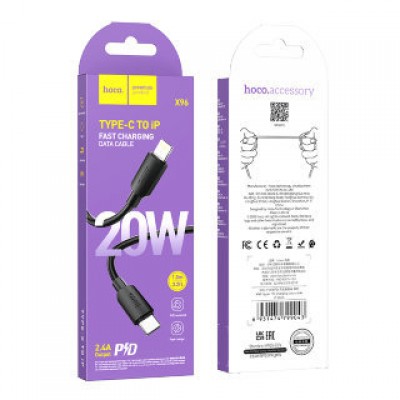 Кабель Hoco X96 hyper Type-c to lighting (PD) charging data cable iphone - Black Кабель Hoco X96 hyper Type-c to lighting (PD) charging data cable iphone - Black