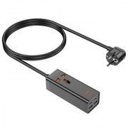 Сетевое зарядное устройство Hoco AC10A barry PD65W (2C2A with 1 socket) desktop charger (EU) - Черный