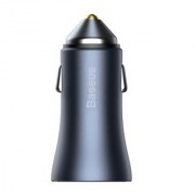 Автомобильное ЗУ Baseus Golden Contactor Pro Dual Quick Charger Car Charger U+C 40W With Baseus Simple wiring USB For Type-C 5 - Dark Gray (TZCCJD-0G)