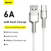 Кабель Baseus Cafule Series Metal Data Cable USB to Type-C 66W 2m - White (CAKF000202)
