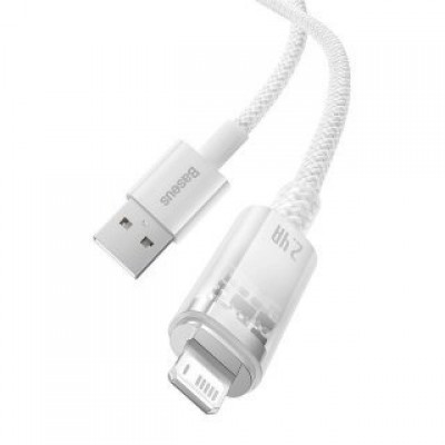 Кабель BASEUS explorer series fast charging cable with smart temperature control USB to IP 2.4a 1m - White (CATS010002) Кабель BASEUS explorer series fast charging cable with smart temperature control USB to IP 2.4a 1m - White (CATS010002)