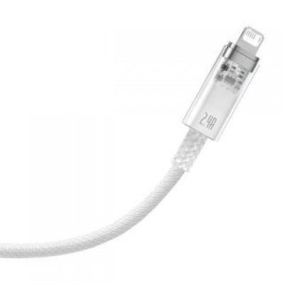 Кабель BASEUS explorer series fast charging cable with smart temperature control USB to IP 2.4a 1m - White (CATS010002) Кабель BASEUS explorer series fast charging cable with smart temperature control USB to IP 2.4a 1m - White (CATS010002)