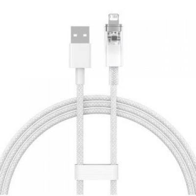 Кабель BASEUS explorer series fast charging cable with smart temperature control USB to IP 2.4a 1m - White (CATS010002) Кабель BASEUS explorer series fast charging cable with smart temperature control USB to IP 2.4a 1m - White (CATS010002)