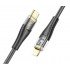 Кабель Hoco U121 Gold standard Transparent discovery edition PD charging data cable IP - Черный Кабель Hoco U121 Gold standard Transparent discovery edition PD charging data cable IP - Черный
