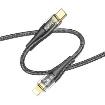 Кабель Hoco U121 Gold standard Transparent discovery edition PD charging data cable IP - Черный Кабель Hoco U121 Gold standard Transparent discovery edition PD charging data cable IP - Черный