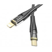 Кабель Hoco U121 Gold standard Transparent discovery edition PD charging data cable IP - Черный