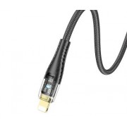Кабель Hoco U121 Gold standard Transparent discovery edition PD charging data cable IP - Черный
