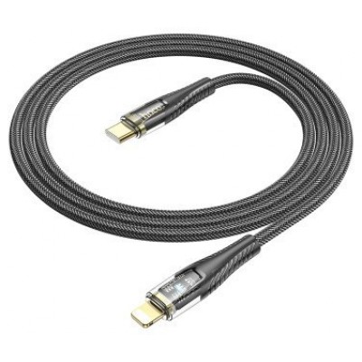 Кабель Hoco U121 Gold standard Transparent discovery edition PD charging data cable IP - Черный Кабель Hoco U121 Gold standard Transparent discovery edition PD charging data cable IP - Черный
