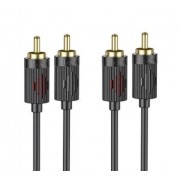Аудиокабель Hoco UPA29 dual RCA red and white double lotus audio cable - Черный