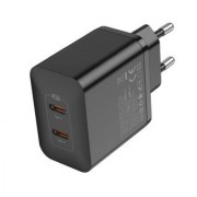 Зарядное устройство Hoco N35 streamer dual-port PD45W (2C) charger (EU) - Black