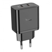 Зарядное устройство Hoco N35 streamer dual-port PD45W (2C) charger (EU) - Black