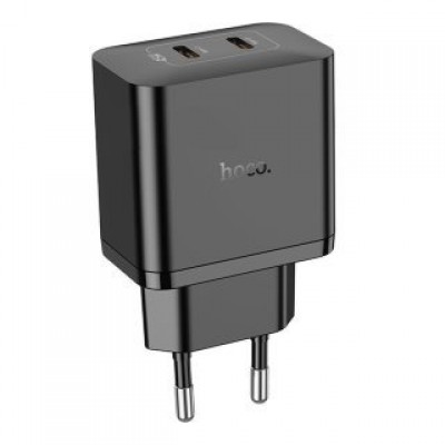 Зарядное устройство Hoco N35 streamer dual-port PD45W (2C) charger (EU) - Black Зарядное устройство Hoco N35 streamer dual-port PD45W (2C) charger (EU) - Black