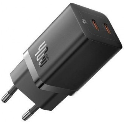 Сетевой адаптер Baseus GaN5 Pro Fast Charger C+C 40W EU (CCGP180101) - Черный Сетевой адаптер Baseus GaN5 Pro Fast Charger C+C 40W EU (CCGP180101) - Черный