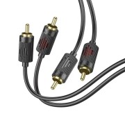 Аудиокабель Hoco UPA29 dual RCA red and white double lotus audio cable - Черный