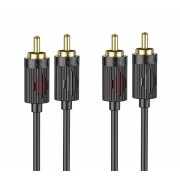 Аудиокабель Hoco UPA29 dual RCA red and white double lotus audio cable - Черный